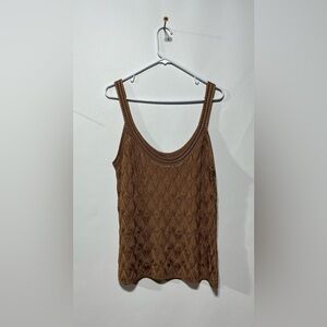 White House Black Market Sweater‎ Tank Top In Toasted Coconut Size Large NWT